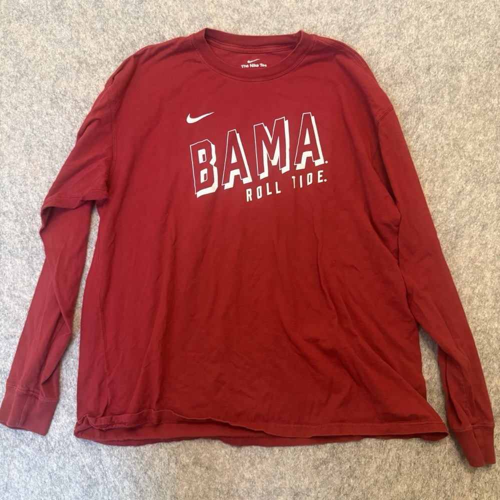 Nike Alabama Crimson Tide Shirt Mens L Long Sleeve BAMA Roll Tide NCAA Football
